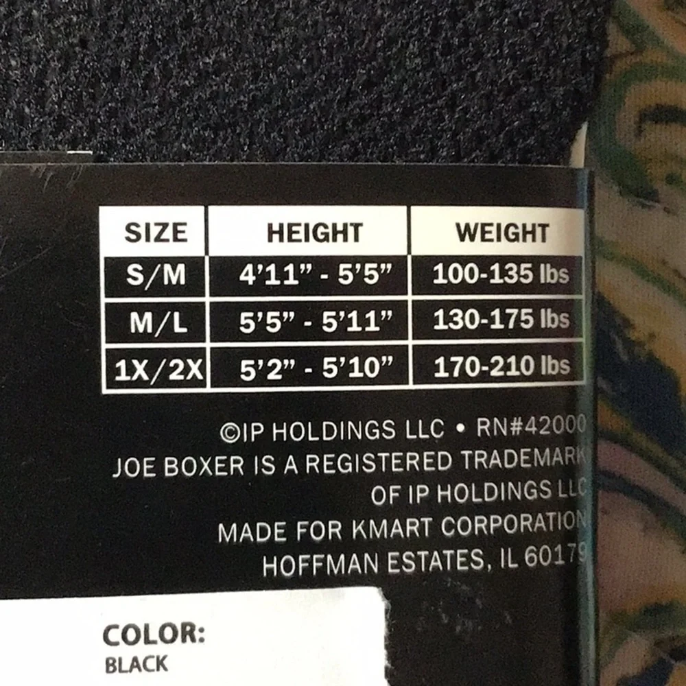 Joe Boxer Black Net Tights 1x/2x  (0083)